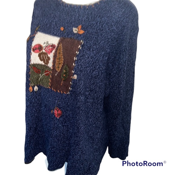 Women’s Navy blue fall sweater size 1X - Picture 3 of 16